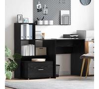 vidaXL Mobile con cassetti Rovere Nero Compatto 55 x 45 x 31 cm Legno ingegnerizzato con ruote