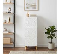 vidaXL Mobile con Cassetti Bianco 33 x 34,5 x 90 cm, Mobiletto d'epoca per il soggiorno, con cassetti, ampio spazio di stoccaggio, organizer in legno per casa