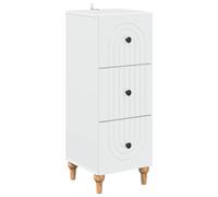 vidaXL Mobile con Cassetti Bianco 33 x 34,5 x 90 cm