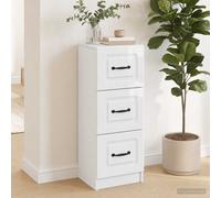 vidaXL Mobile con Cassetti Bianco Lucido 33 x 34,5 x 87 cm