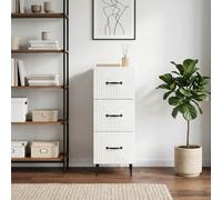 vidaXL Mobile con Cassetti Bianco Lucido 33 x 34,5 x 89,5 cm