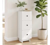 vidaXL Mobile con Cassetti Bianco Lucido 33 x 34,5 x 90 cm