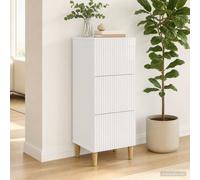 vidaXL Mobile con Cassetti Bianco Lucido 33 x 34,5 x 90 cm