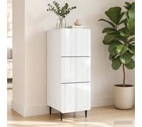 vidaXL Mobile con Cassetti Bianco Lucido 33 x 34,5 x 92 cm, Mobiletto Moderno, Unità di Stoccaggio per il Soggiorno, Cassetti Rectangolari, Organizzatore Multiuso, Mobili Funzionali