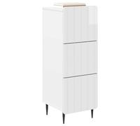 vidaXL Mobile con Cassetti Bianco Lucido 33 x 34,5 x 92 cm, Mobiletto Moderno, Unità di Stoccaggio per il Soggiorno, Cassetti Rectangolari, Organizzatore Multiuso, Mobili Funzionali