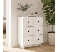 vidaXL Mobile con Cassetti Bianco Lucido 66 x 34,5 x 90 cm