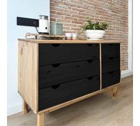 vidaXL Mobile con Cassetti con cassetto OTTA Nero 111 x 43 x 73,5 cm