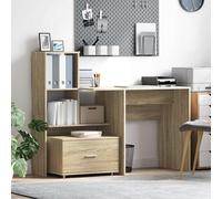 vidaXL Armadio con cassetti con Ruote Rovere Sonoma Ampio unità di archiviazione Resistente alle Macchie Truciolare Design Contemporaneo per organizzazione in Ufficio e Soggiorno 60X40X25 cm Legno A