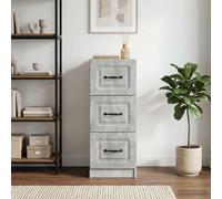 vidaXL Mobile con Cassetti Grigio Cemento 33 x 34,5 x 87 cm