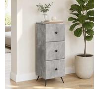 vidaXL Mobile con Cassetti Grigio Cemento 33 x 34,5 x 90 cm