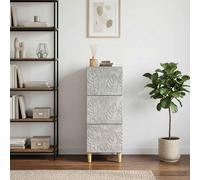 vidaXL Mobile con Cassetti Grigio Cemento 33 x 34,5 x 90 cm