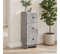 vidaXL Mobile con Cassetti Grigio Cemento 33 x 34,5 x 90 cm