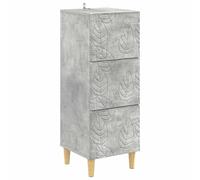 vidaXL Mobile con Cassetti Grigio Cemento 33 x 34,5 x 90 cm, Mobiletto d'epoca per il soggiorno, con cassetti, ampio spazio di stoccaggio, organizer in legno per casa