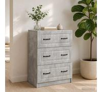 vidaXL Mobile con Cassetti Grigio Cemento 66 x 34,5 x 87 cm