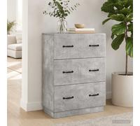 vidaXL Mobile con Cassetti Grigio Cemento 66 x 34,5 x 87 cm