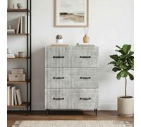 vidaXL Mobile con Cassetti Grigio Cemento 66 x 34,5 x 89,5 cm