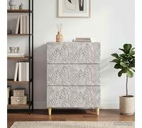 vidaXL Mobile con Cassetti Grigio Cemento 66 x 34,5 x 90 cm