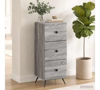 vidaXL Mobile con Cassetti Grigio Sonoma 33 x 34,5 x 90 cm