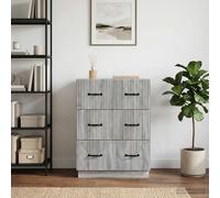 vidaXL Mobile con Cassetti Grigio Sonoma 66 x 34,5 x 87 cm
