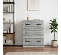 vidaXL Mobile con Cassetti Grigio Sonoma 66 x 34,5 x 87 cm