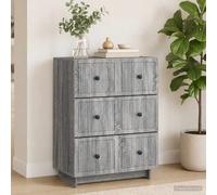 vidaXL Mobile con Cassetti Grigio Sonoma 66 x 34,5 x 90 cm