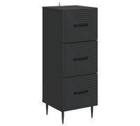 vidaXL Mobile con Cassetti Nero 33 x 34,5 x 89,5 cm