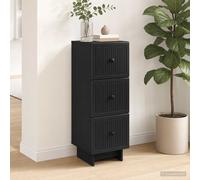 vidaXL Mobile con Cassetti Nero 33 x 34,5 x 90 cm Legno ingegnerizzato