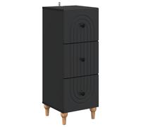 vidaXL Mobile con Cassetti Nero 33 x 34,5 x 90 cm Legno ingegnerizzato