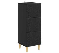 vidaXL Mobile con Cassetti Nero 33 x 34,5 x 90 cm Legno ingegnerizzato, Mobiletto d'epoca per il soggiorno, con cassetti, ampio spazio di stoccaggio, organizer in legno per casa