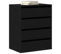 vidaXL Cassettiera Rovere Nero 60 x 41 x 76 cm Legno Multistrato, Organizzatore Moderna per Camera, unità Storica Rettangolare per Abbigliamento, Cassetto Texturizzato, Design Funzionale