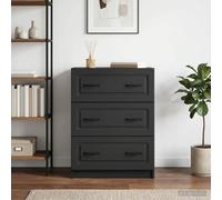 vidaXL Mobile con Cassetti Nero 66 x 34,5 x 87 cm Legno ingegnerizzato