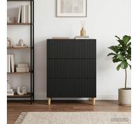 vidaXL Mobile con Cassetti Nero 66 x 34,5 x 90 cm Legno ingegnerizzato, Armadio Vintage, Design Rettangolare, Unità Funzionale in Legno, Organizer per la Vita, Spazio di Stoccaggio Ampio