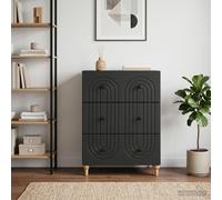 vidaXL Mobile con Cassetti Nero 66 x 34,5 x 90 cm Legno ingegnerizzato