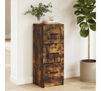 vidaXL Mobile con Cassetti Rovere Fumo 33 x 34,5 x 87 cm