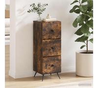 vidaXL Mobile con Cassetti Rovere Fumo 33 x 34,5 x 90 cm