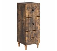 vidaXL Mobile con Cassetti Rovere Fumo 33 x 34,5 x 90 cm, Ampio spazio di archiviazione per il soggiorno, mobiletto vintage, cassettiera rettangolare, design moderno, unità organizzativa verticale