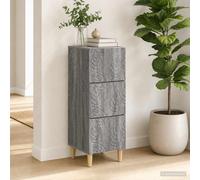 vidaXL Mobile con Cassetti Sonoma grigio 33 x 34,5 x 90 cm, Mobiletto d'epoca per il soggiorno, con cassetti, ampio spazio di stoccaggio, organizer in legno per casa