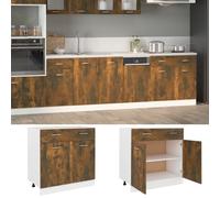 VIDAXL - Mobile con Cassetto Lyon Rovere Fumo 80x46x81,5 cm