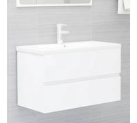 vidaXL Mobile con Lavabo Integrato Bianco in Legno Multistrato