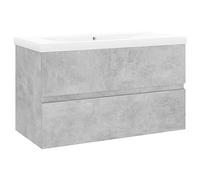 vidaXL Mobile con Lavabo Integrato Grigio Cemento in Legno Multistrato
