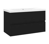 vidaXL Mobile con Lavabo Integrato Nero in Legno Multistrato