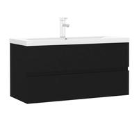 vidaXL Mobile con Lavabo Integrato Nero in Legno Multistrato