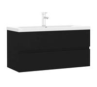 vidaXL Mobile con Lavabo Integrato Nero in Legno Multistrato