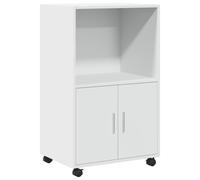 vidaXL Mobile con Ruote Bianco 55x40x91 cm in Truciolato, schedario, armadietto per la casa, armadietto per Ufficio, armadietto per Ufficio