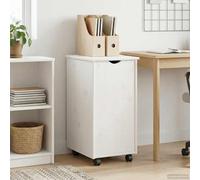 vidaXL Mobile con Ruote con ruota Bianco 34 x 39 x 65,5 cm