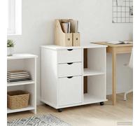 vidaXL Mobile con Ruote con ruota Bianco 63,5 x 39 x 65,5 cm