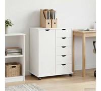 vidaXL Mobile con Ruote con ruota Bianco 63,5 x 39 x 79 cm