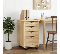 vidaXL Mobile con Ruote con ruota Marrone 34 x 39 x 56 cm