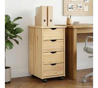 vidaXL Mobile con Ruote con ruota Marrone 65,5 x 34 x 39 cm