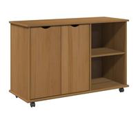 vidaXL Mobile con Ruote con Ruota Marrone Miele 100 x 39 x 65,5 cm, Armadio Rettangolare stiloso, unità Mobile per Ufficio, casa con pratiche soluzioni in Legno